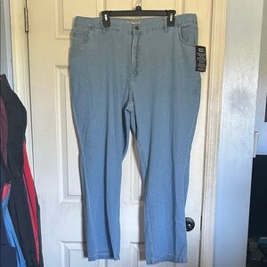 NWT Woman Within light wash 5 pocket denim pant size 22W
